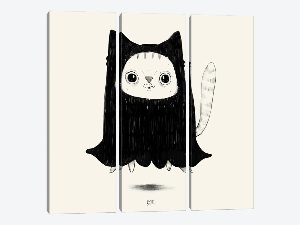 Ghost Cat by Sweet Omens 3-piece Canvas Artwork