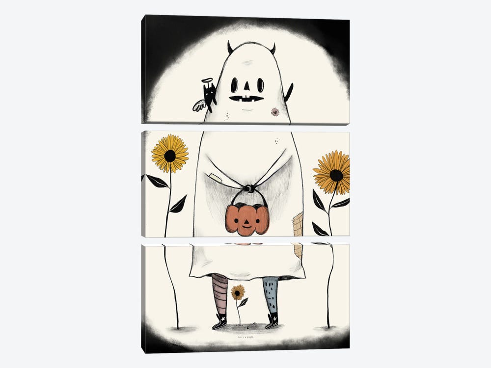 Sheet Ghost Costume by Sweet Omens 3-piece Canvas Print