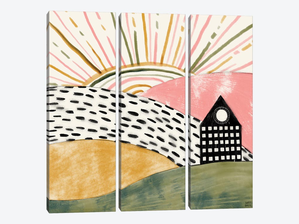 House On The Hill by Sweet Omens 3-piece Canvas Artwork