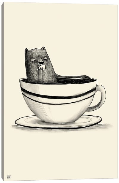 Beverage Bear Canvas Art Print - Tea Art