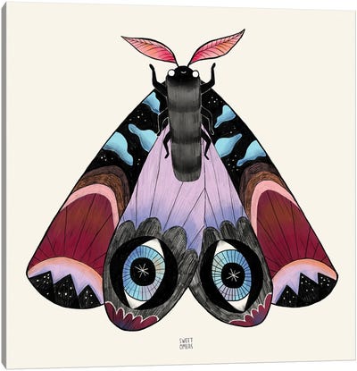 Moth Familiar Canvas Art Print - Sweet Omens