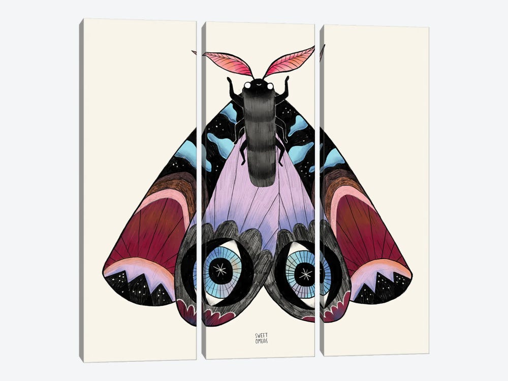 Moth Familiar by Sweet Omens 3-piece Canvas Art