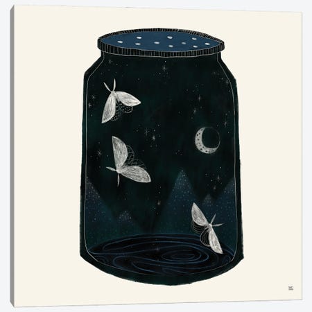 Moth Jar Canvas Print #SWZ51} by Sweet Omens Canvas Wall Art