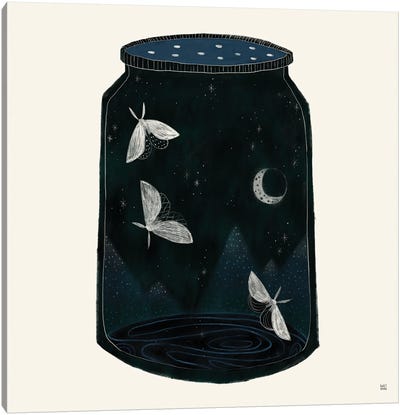 Moth Jar Canvas Art Print - Sweet Omens