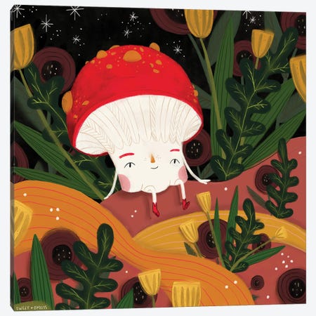 Mushroom Sitting On The Hill Canvas Print #SWZ55} by Sweet Omens Art Print