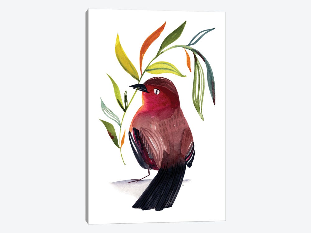 Red Bird by Sweet Omens 1-piece Canvas Print