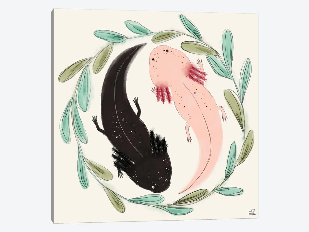 Axolotl Couple by Sweet Omens 1-piece Art Print