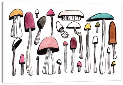 Wild Mushrooms Canvas Art Print - Mushroom Art