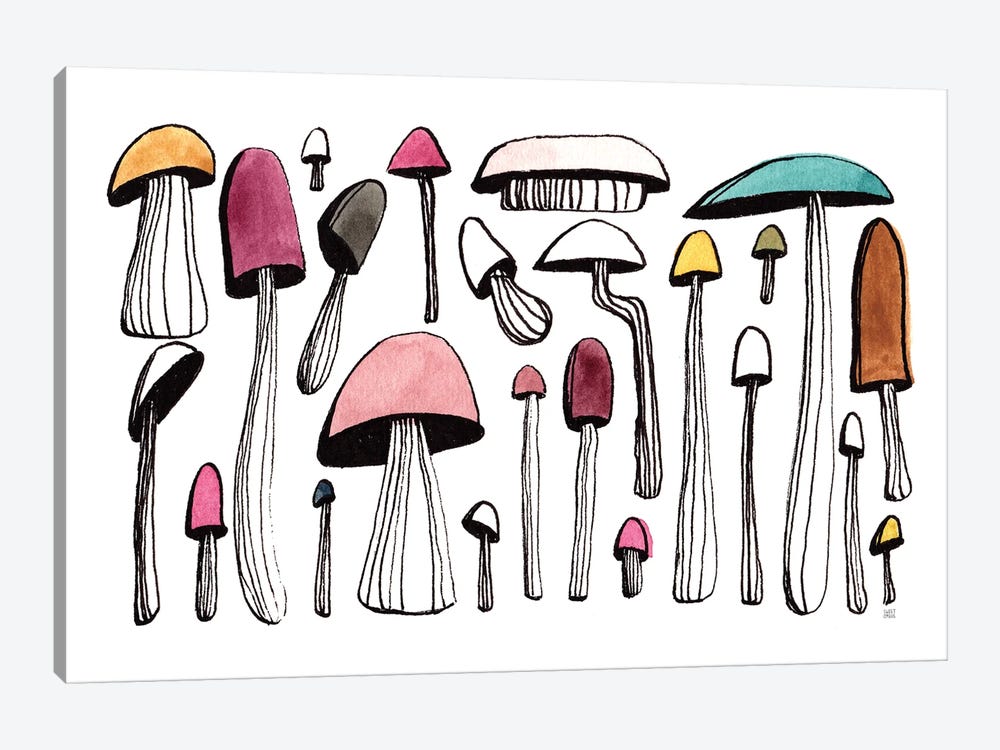 Wild Mushrooms by Sweet Omens 1-piece Canvas Artwork