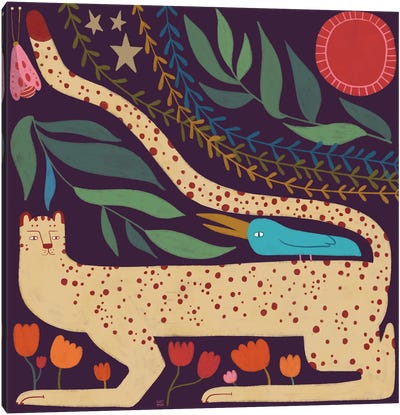 Wild World Canvas Art Print - Leopard Art