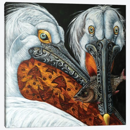 Pelicans Canvas Print #SYB10} by Sergey Bolshakov Art Print