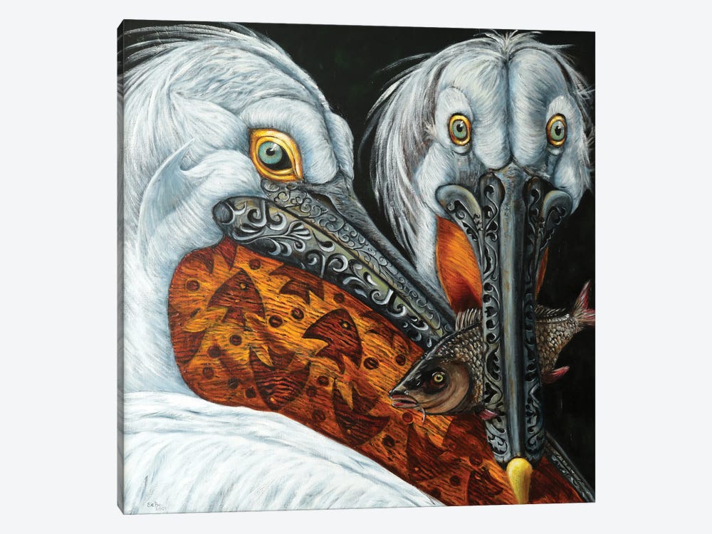 Pelicans by Sergey Bolshakov 1-piece Canvas Print