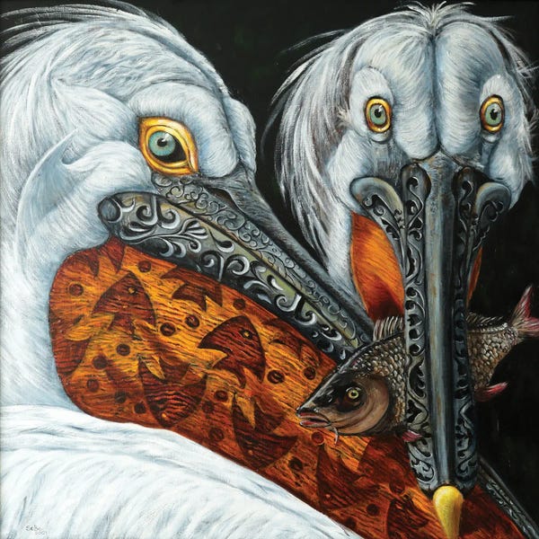 Embellished Animals: Pelicans by Sergey Bolshakov