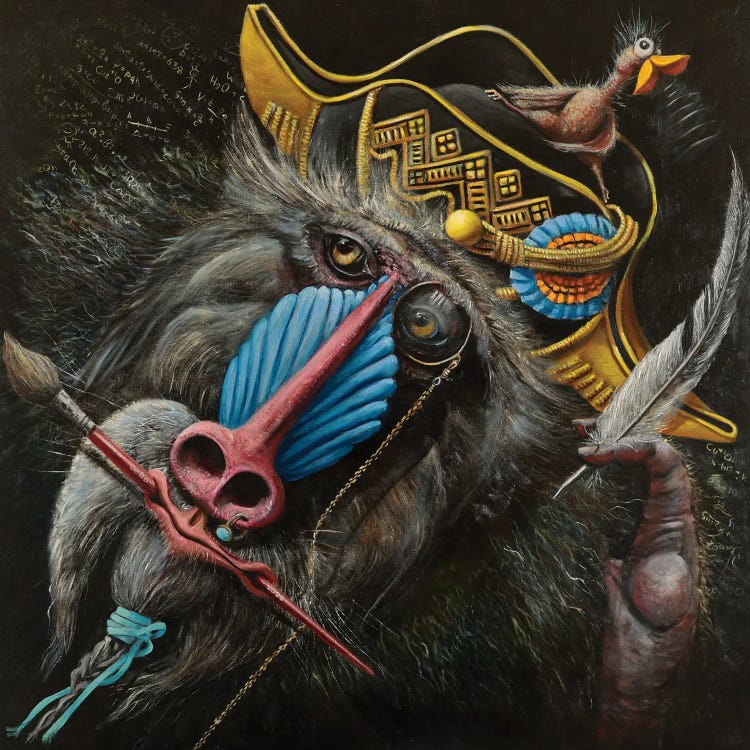 Scientist Mandrill by Sergey Bolshakov wall art