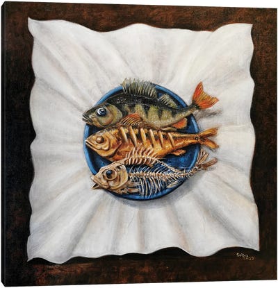 Three Perches Canvas Art Print - Seafood Art