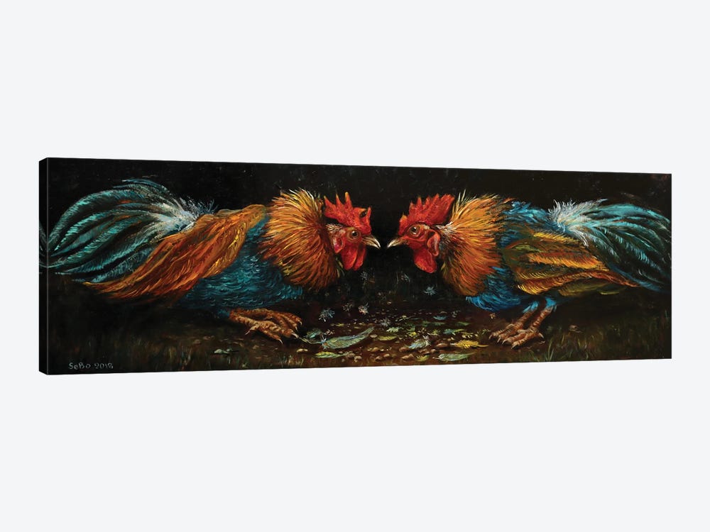 Cock Fight by Sergey Bolshakov 1-piece Art Print