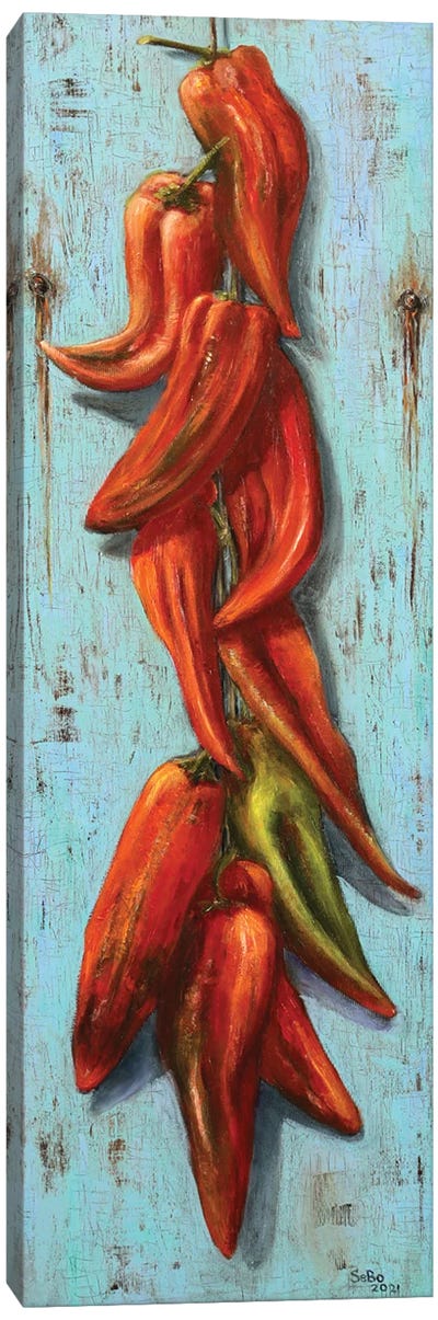 Hot Pippers Canvas Art Print - Pepper Art