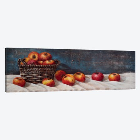 Basket With Apples Canvas Print #SYB3} by Sergey Bolshakov Canvas Art Print