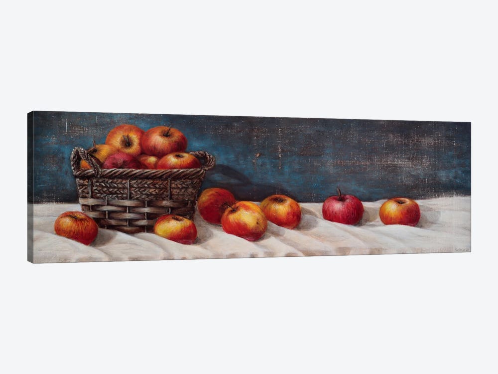 Basket With Apples by Sergey Bolshakov 1-piece Canvas Print