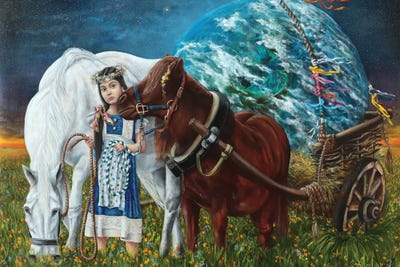 Let's Give The World To Children by Sergey Bolshakov metal wall art