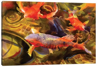 Koi Canvas Art Print - Koi Fish Art