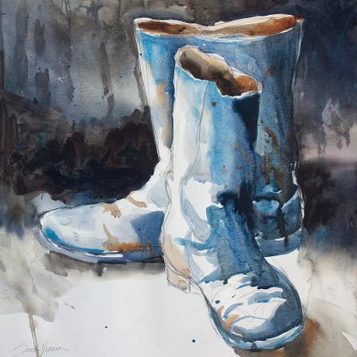 These Boots by Sarah Yeoman canvas print