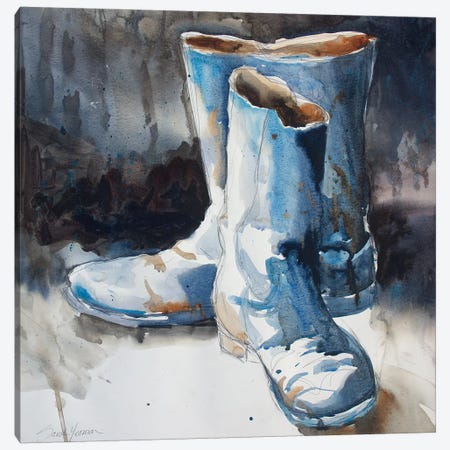 These Boots Canvas Print #SYE42} by Sarah Yeoman Canvas Art Print