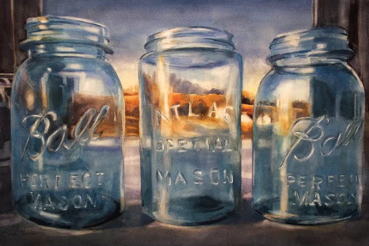 Ball Jars And Sunset