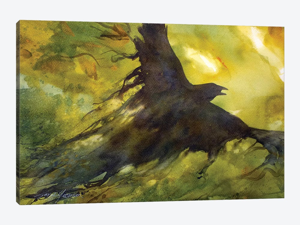 Wind Crow by Sarah Yeoman 1-piece Canvas Art