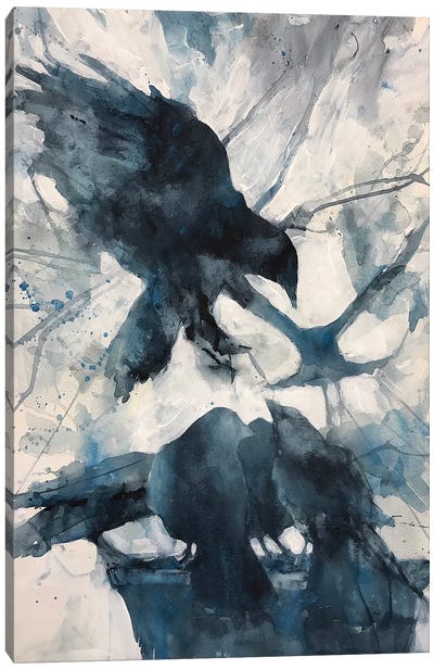 Flight II Canvas Art Print - Crow Art