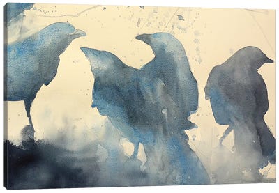 Storytelling Canvas Art Print - Crow Art