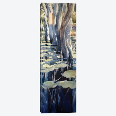 Driftwood And Lilies Canvas Print #SYE9} by Sarah Yeoman Canvas Artwork