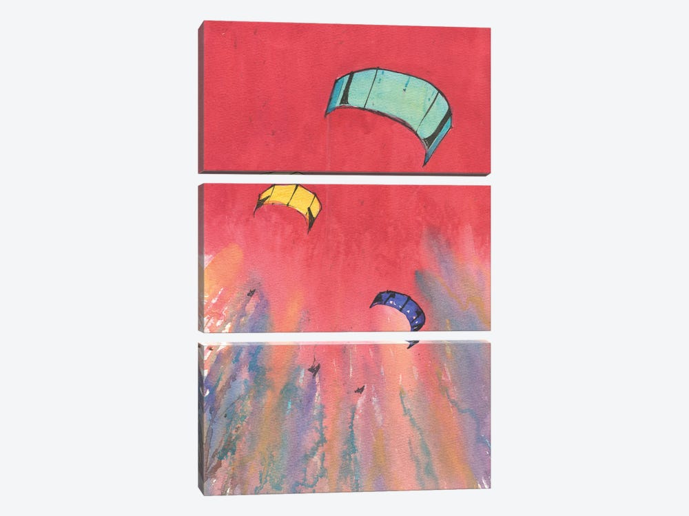 Kiteboarding by Samira Yanushkova 3-piece Art Print