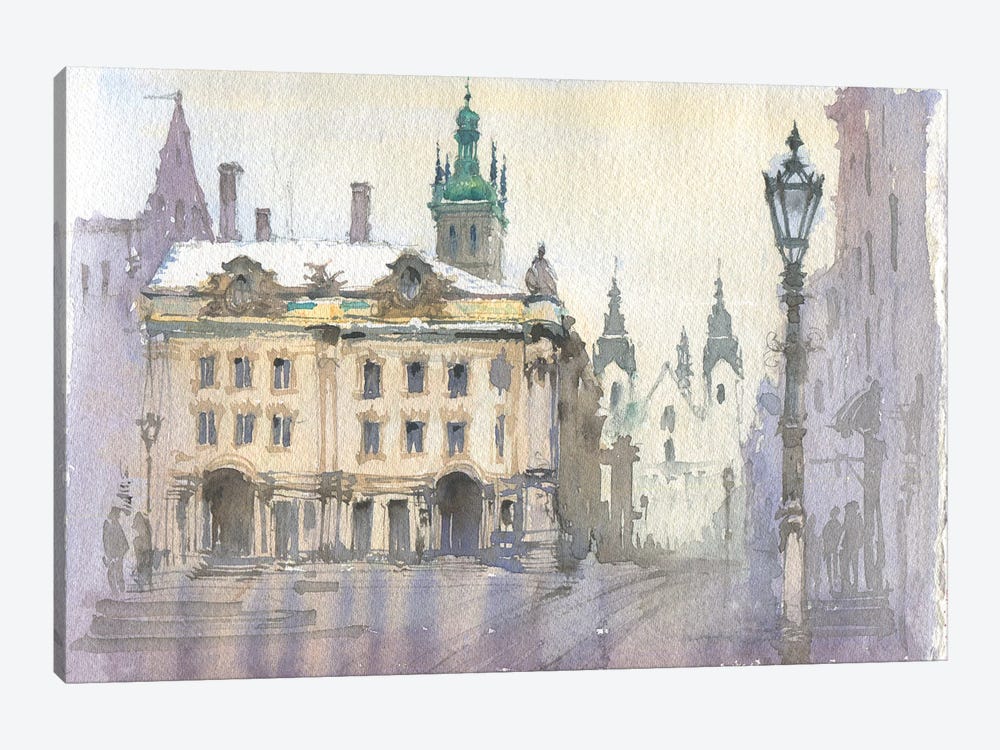 Romantic Cityscape by Samira Yanushkova 1-piece Canvas Print