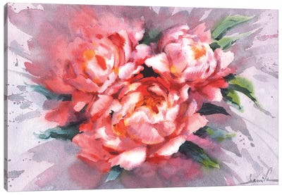 Splash Of Flowers Canvas Art Print - Samira Yanushkova