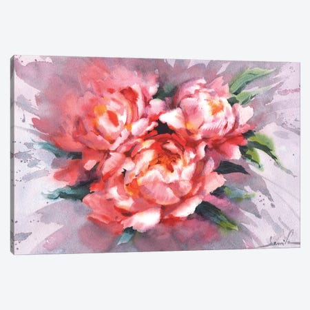 Splash Of Flowers Canvas Print #SYH158} by Samira Yanushkova Canvas Art