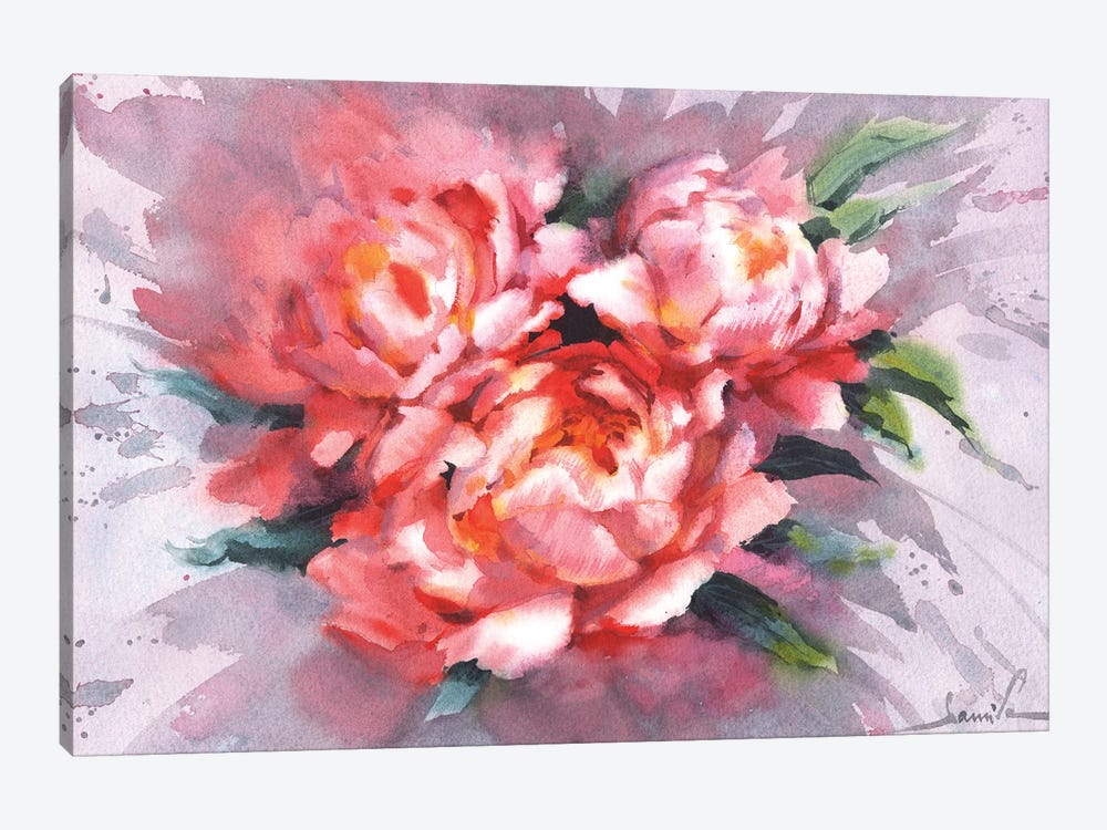 Splash Of Flowers by Samira Yanushkova 1-piece Canvas Wall Art
