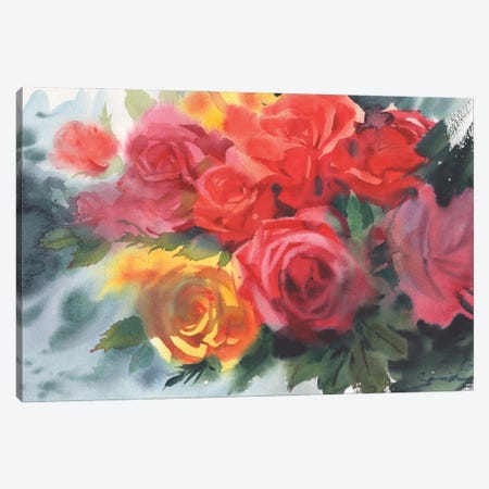 Bouquet Of Beautiful Flowers In The Sunlight Canvas Print #SYH15} by Samira Yanushkova Canvas Wall Art