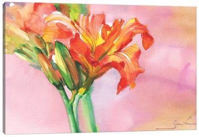 Tropical Passion Canvas Art Print - Hibiscus Art
