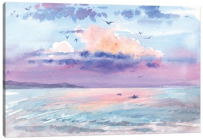 A Life Of Pleasure Canvas Art Print - Lake & Ocean Sunrise & Sunset Art