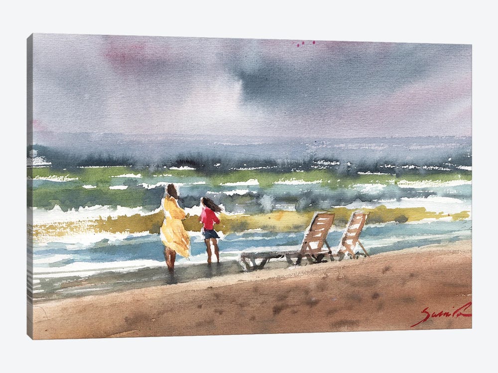 Fun On The Beach by Samira Yanushkova 1-piece Canvas Artwork