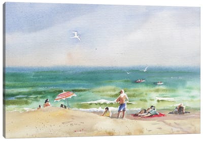 Relax On The Beach Canvas Art Print - Samira Yanushkova