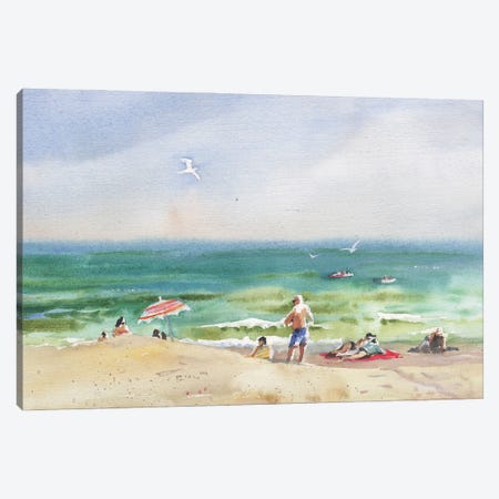 Relax On The Beach Canvas Print #SYH178} by Samira Yanushkova Canvas Artwork