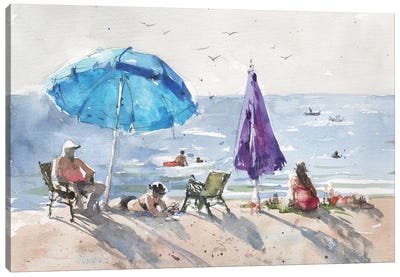 Under An Umbrella In The Sun Canvas Art Print - Samira Yanushkova