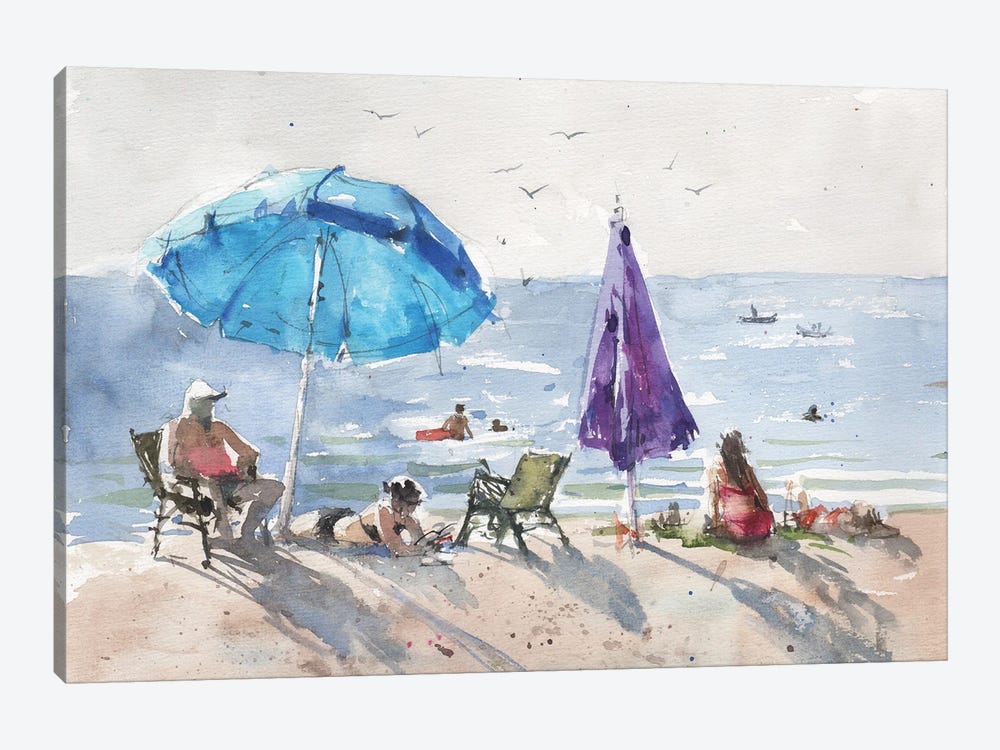 Under An Umbrella In The Sun by Samira Yanushkova 1-piece Canvas Art Print