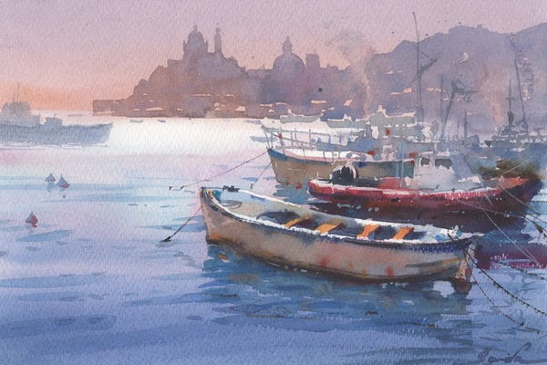 Samira Yanushkova: Yachts On The Shore by Samira Yanushkova
