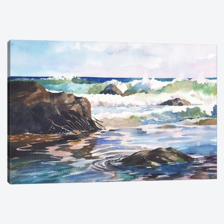 Waves Near The Shore Canvas Print #SYH186} by Samira Yanushkova Canvas Artwork