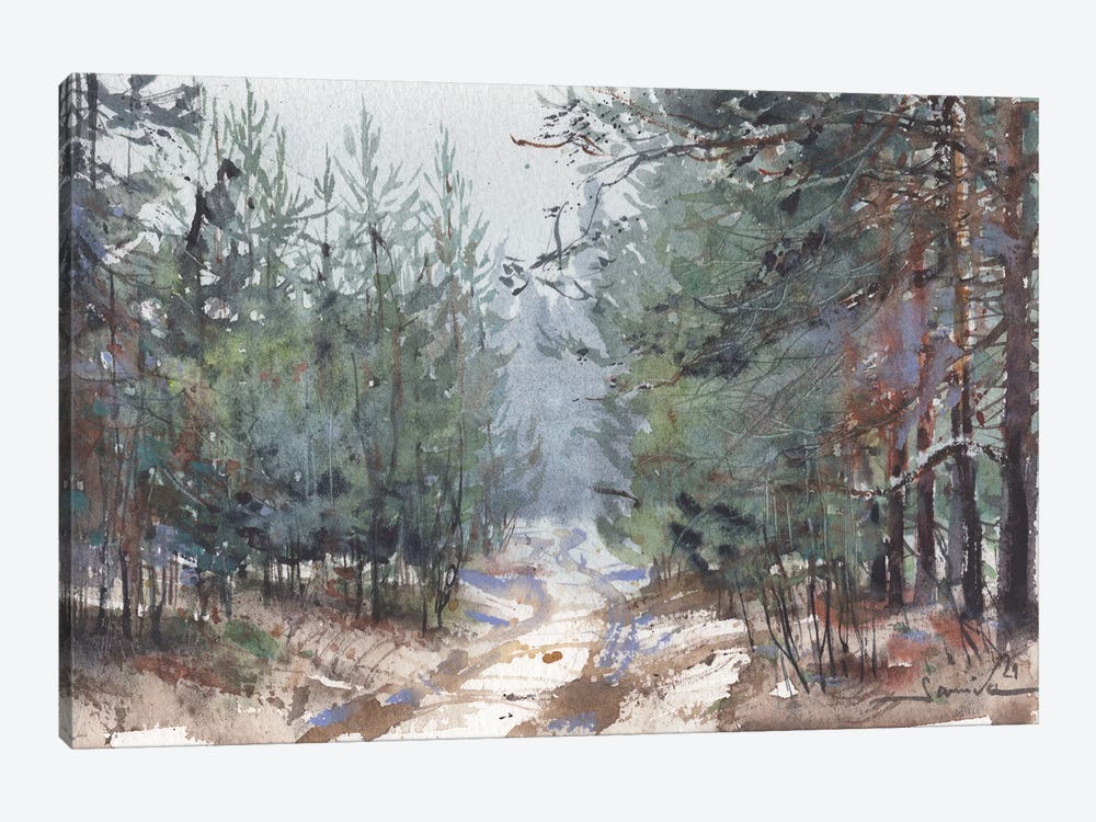 Forest Landscape In Nature by Samira Yanushkova 1-piece Canvas Art Print