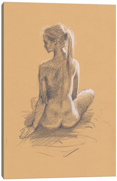 Romantic Nude Canvas Art Print - Samira Yanushkova