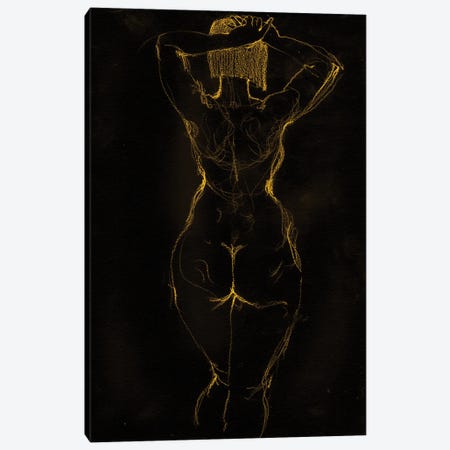 Golden Nude Canvas Print #SYH208} by Samira Yanushkova Canvas Wall Art